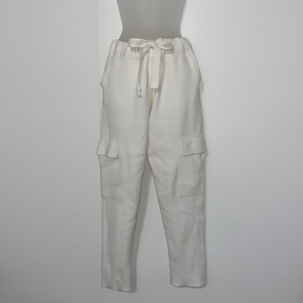 ZARA Knit White Cargo Sweatpants Pants